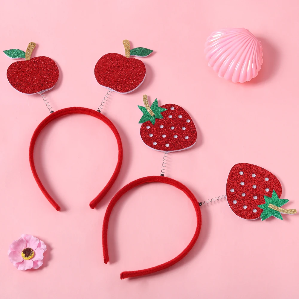 New Stereoscopic Fruit Headband Children's Festival New Year Party Photo Hairband Kids Creative Spring Detachable Fruit Headwear vg73 wedding sleeves detachable bridal wraps jackets pearls beaded top wrap see through bolero bachelorette party accessories