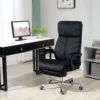 Vinsetto High-Back Executive Officehair with Footrest, Microfiber Computer Chair with Reclining Function and Armrest, Black 2