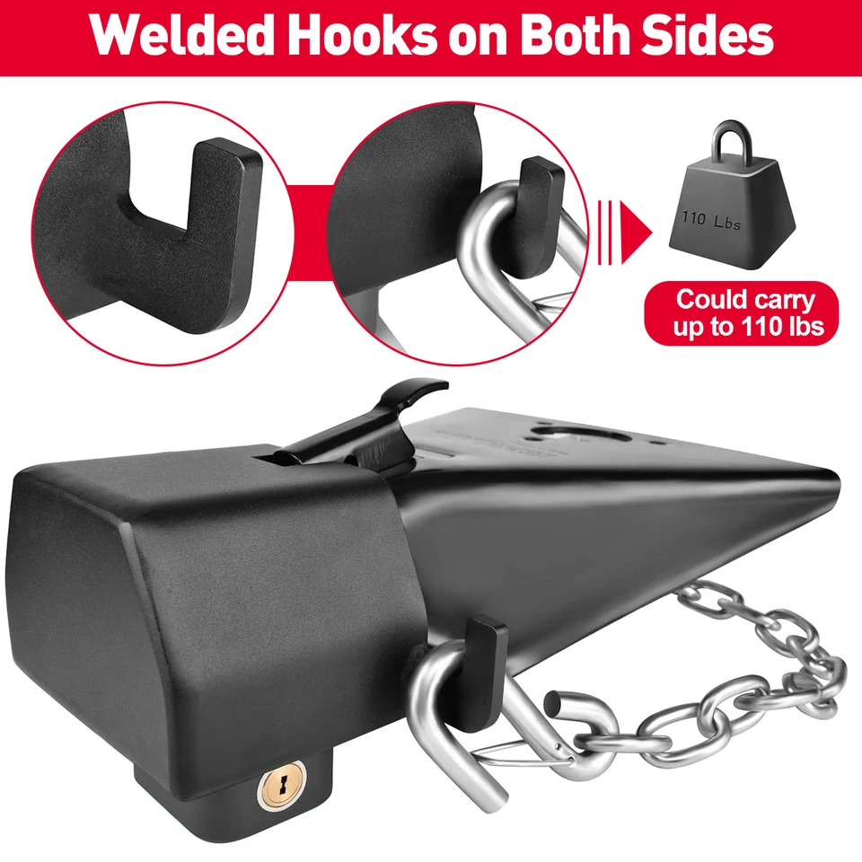 Heavy Duty Trailer Coupler Lock For 2" & 2-5/16" Hitches - Anti-Theft Solid Steel Hitch Lock 3 thumbnail image