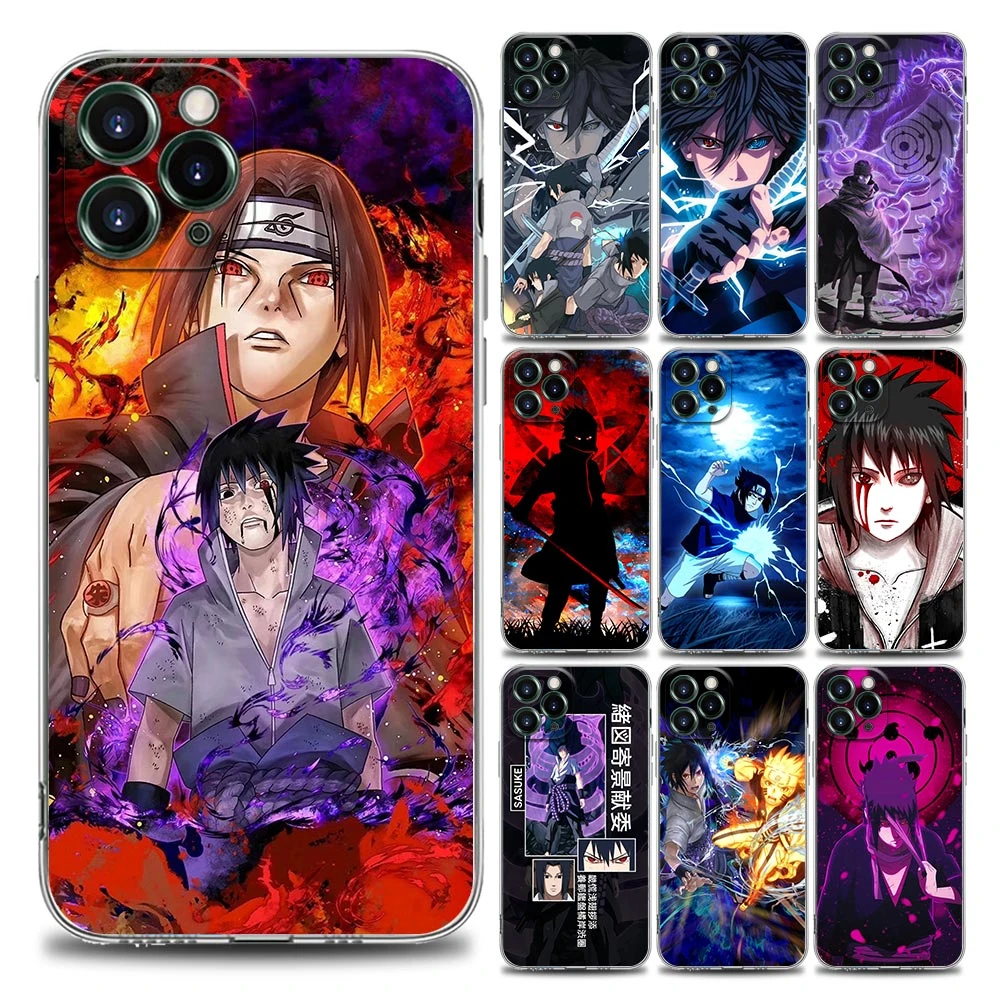 Japanese Anime Naruto Uchiha Sasuke Clear Phone Case for iPhone 11 12 13 Pro Max 7 8 SE XR XS Max 5 5s 6 6s Plus Soft Silicon best cases for iphone 13 pro max