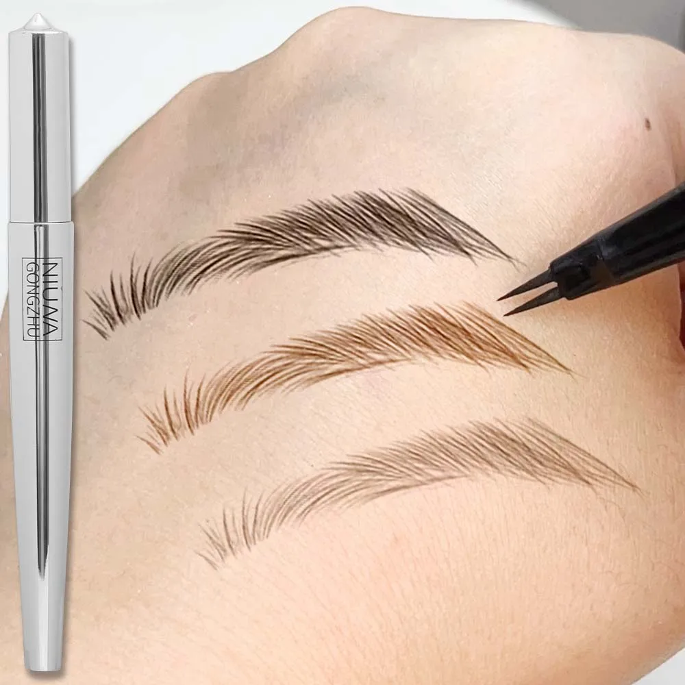 2Point Liquid Two-pronged Eyebrow Pencil Waterproof Sweat-proof Outline Eyebrow Shape Easy To Wear Microblade Brow Pencil Makeup 3