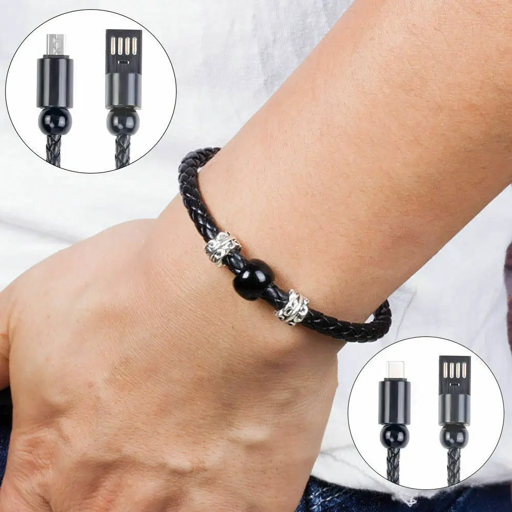 USB Cable Bracelet Wristband Band Charging Data Charging Cord USBC