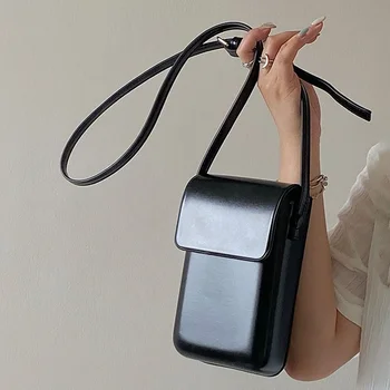 2024 Flap Crossbody Bags Women Mini PU Leather Shoulder Purses and Handbags for Girls Ladies Phone Simple Solid Bag 1