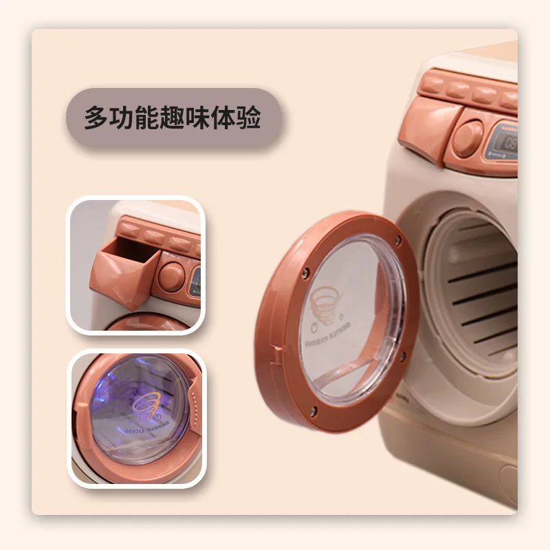 New Simulation Electric Washing Machine toy With Lighting Sound Kids Pretend Play Toys Set Mini Appliances Boys Girls Role Play