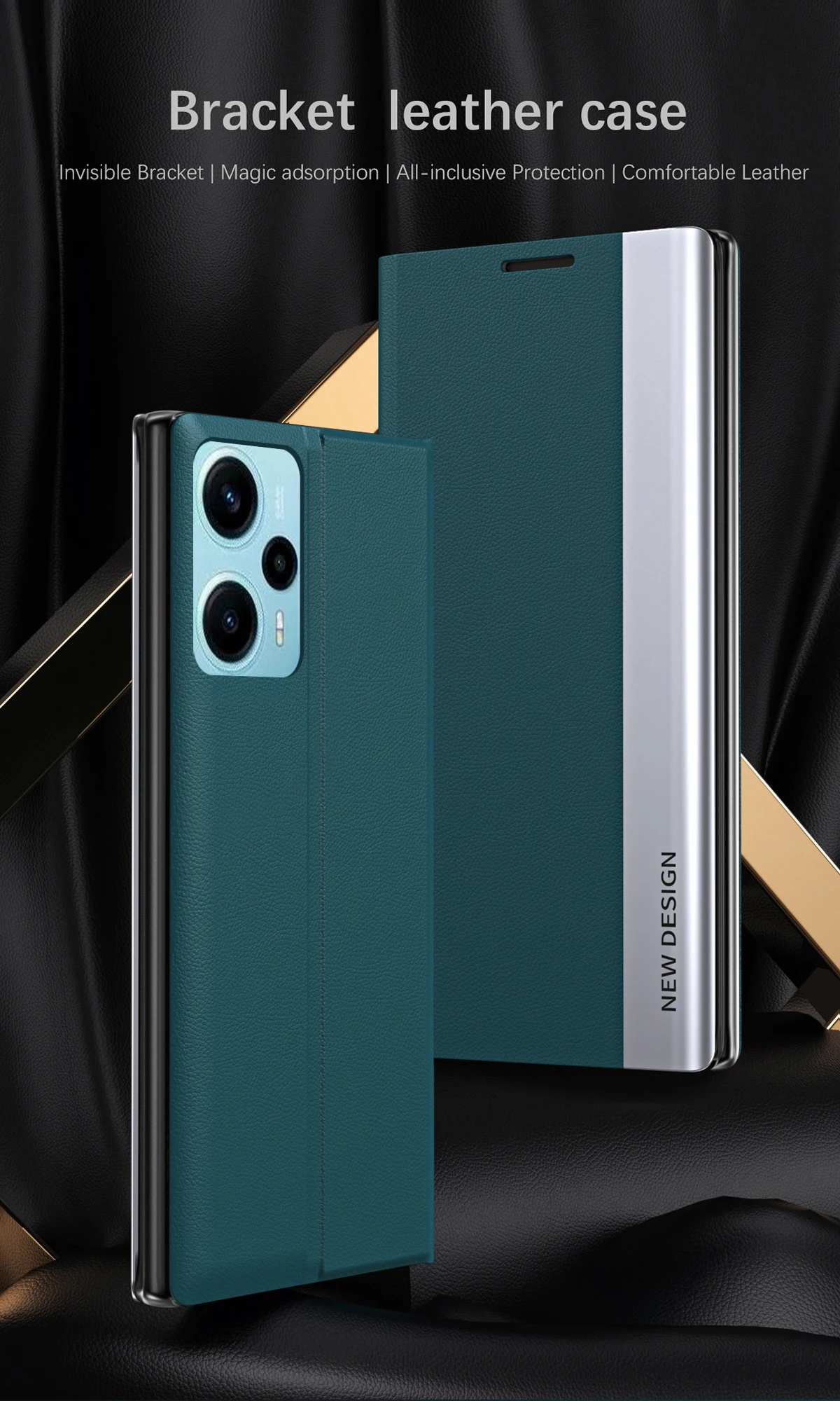 Flip Stand Holder Deksel For Xiaomi 12 Plus Case Redmi Note 12S 11S 10S 9S 8T 8 9 10 11 Pro Leather Plating Cases_voghion.com