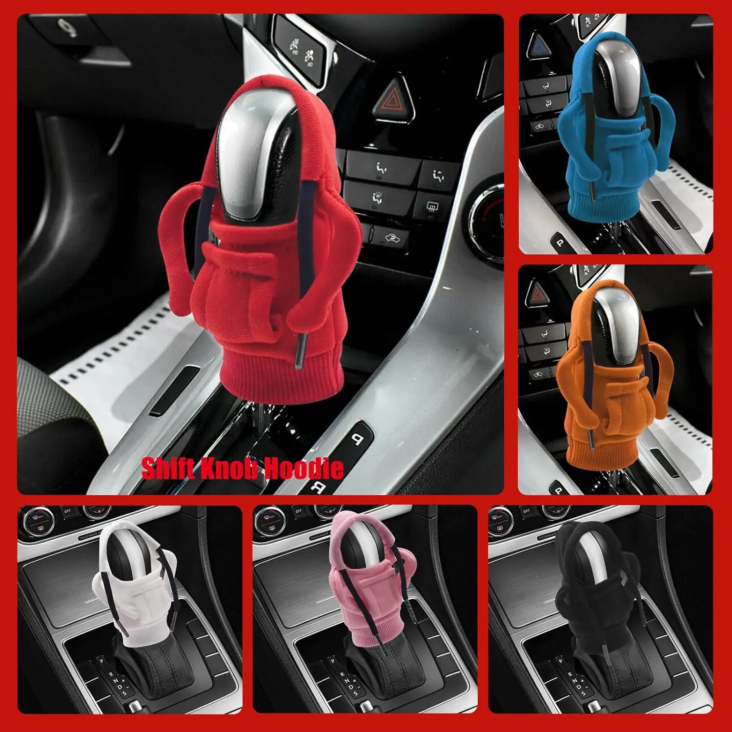 Car Gear Handle Cover Shift Knob Hoodie Sweatshirt, Universal