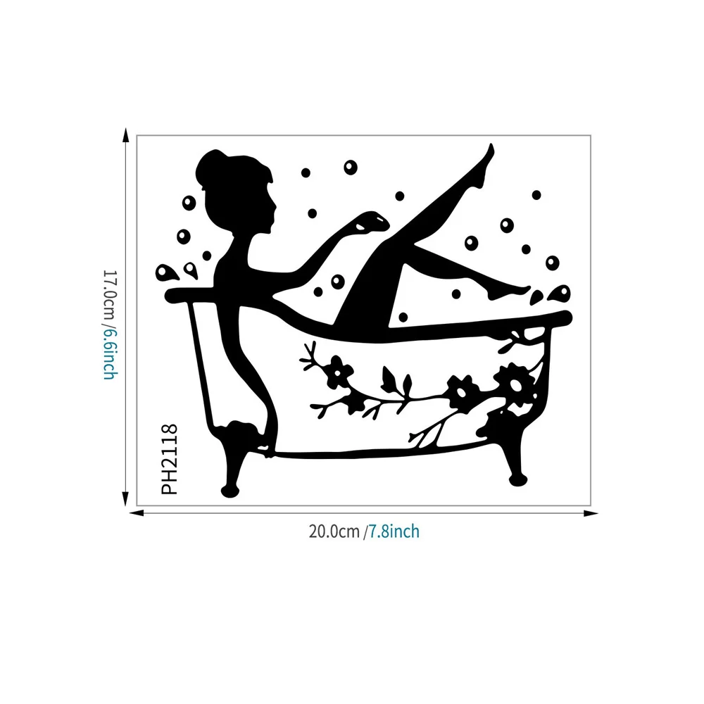 1/3/5PCS 20*17cm Self-adhesive Mural Home Decoration Wall Sticker Black Bathroom Wall Stickers Does Not Hurt The