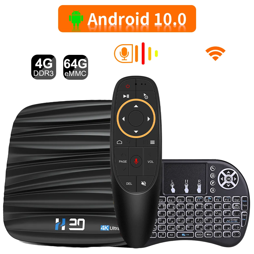 Приставка Смарт-ТВ H.265 Android 10 4 + 64/32 ГБ 2 ГГц Wi-Fi |