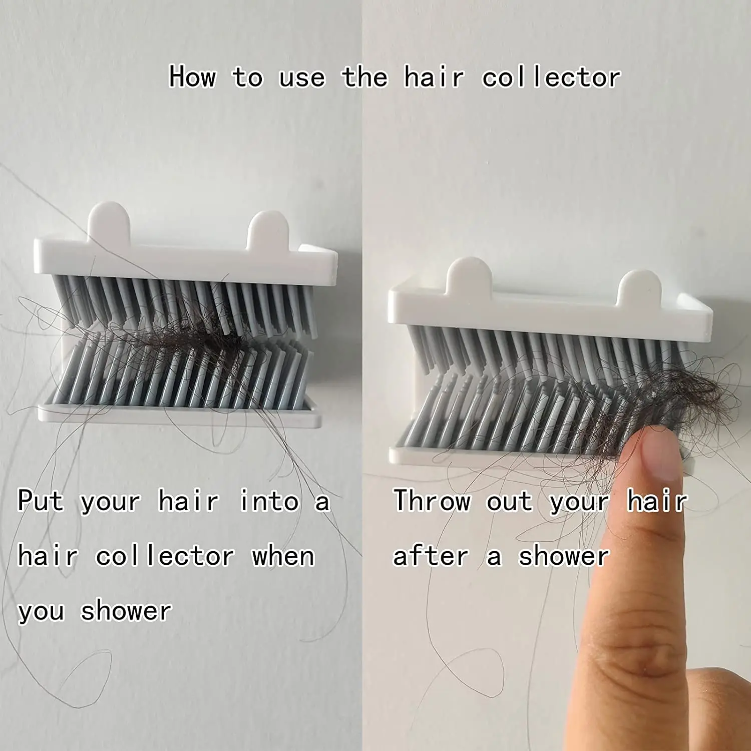 INVIHUG Shower Wall Hair Catcher, Hair Trap for Shower, Hair Catcher