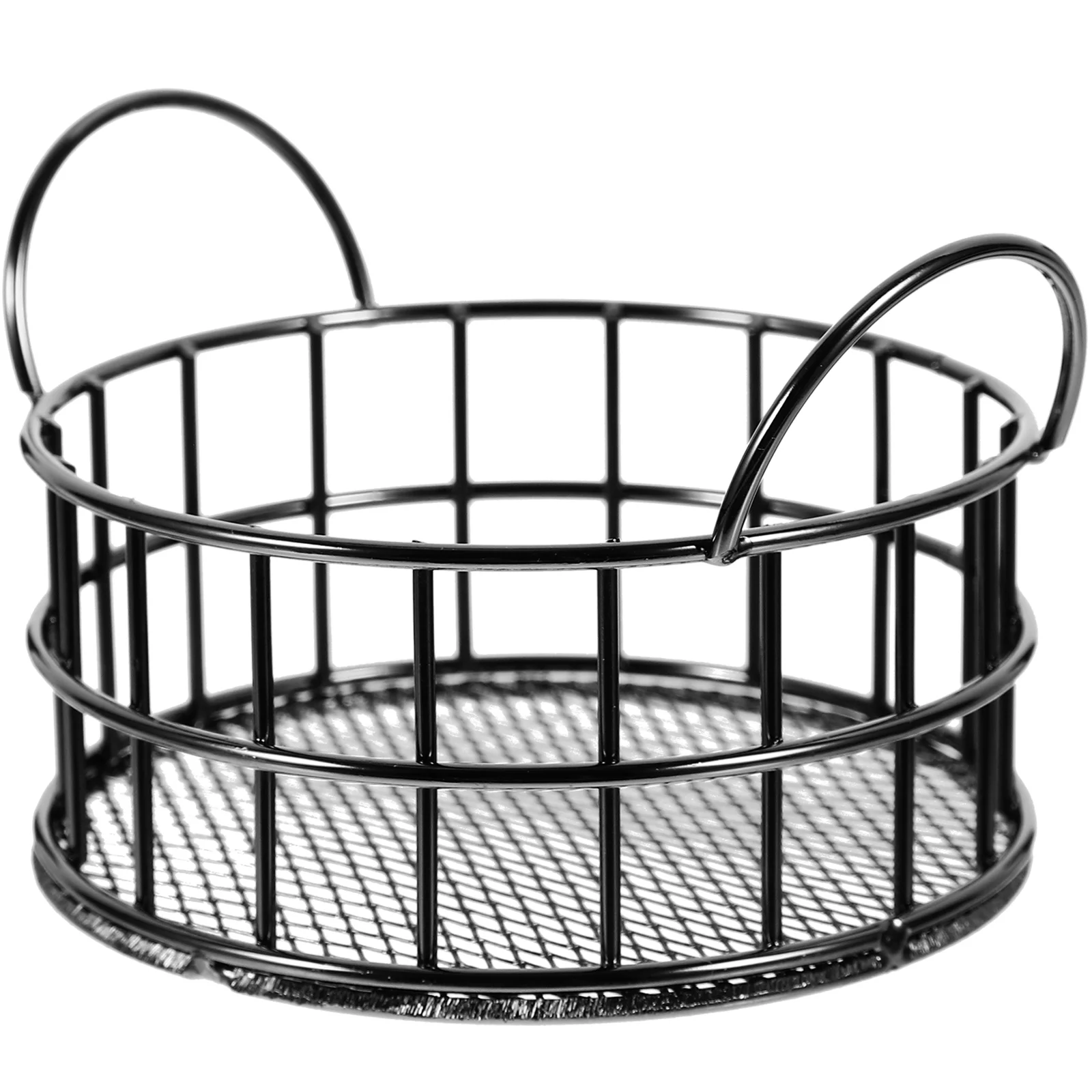 

Round Desk Storage Box Office Supplies Fruit Snack Basket Wrought Iron Mini Baskets