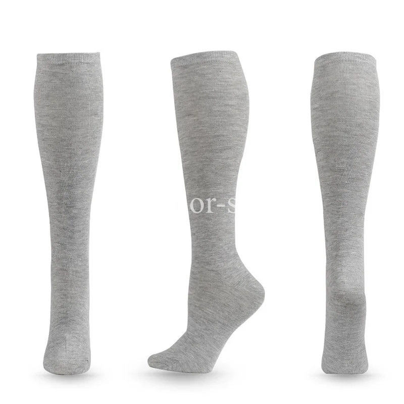 Compression Socks Knee High Long Socks Solid Color JK Woman Black White Lolita Fashion Kawaii Cosplay Sexy Stockings compression socks