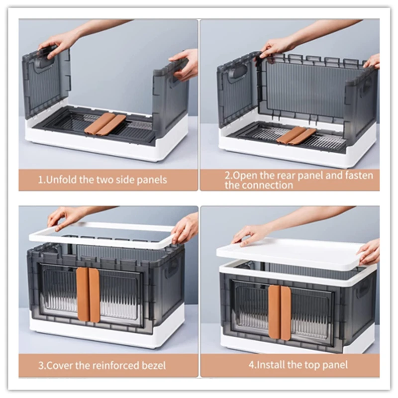 Rebrilliant Latitude Run® 76Qt Storage Bins With Lids, Big Storage Box For  Closet ,Dual Open Door Design, Plastic Folding,Wheel(Coral Orange)