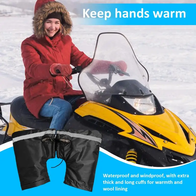 

Handlebar Gloves For Bike 1 Pair Of ATV Snowmobile Handlebars With Reflective Strips To Keep Warm Waterproof Motorcycle Handles