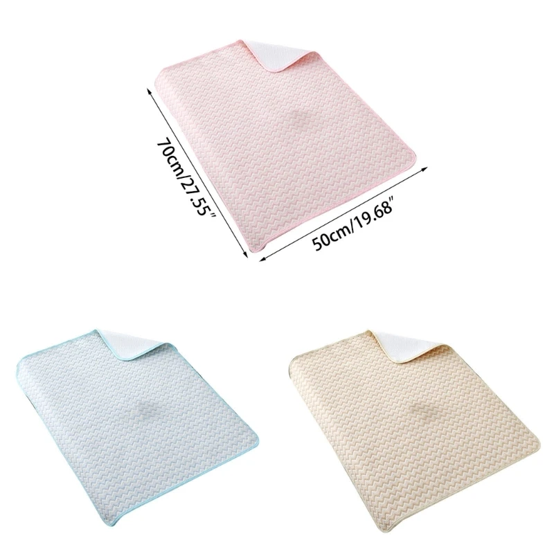 Diaper Changing Pad 4Layer Waterproof Baby Diapering Changing Pad 70*50cm Ripple Pattern Crib Urine Mats Reusable Infant Toddler Bedding Accessories