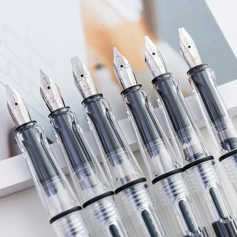 Set of 6 Flat Tip Calligraphy Pens for Artistic Parallel Writing and Gothic Lettering