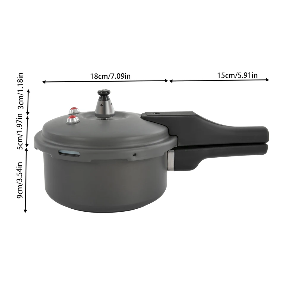 Compact Lightweight Aluminum Pressure Cooker with Safety Features