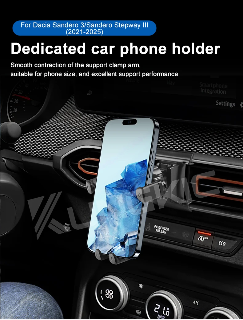 Für Dacia Sandero 3/Sandero Stepway III 2021 2022 2023 2024 2025 Halterung GPS-Navigationsständer Auto Schwerkraft-Magnetischer Telefonhalter – Detail 1