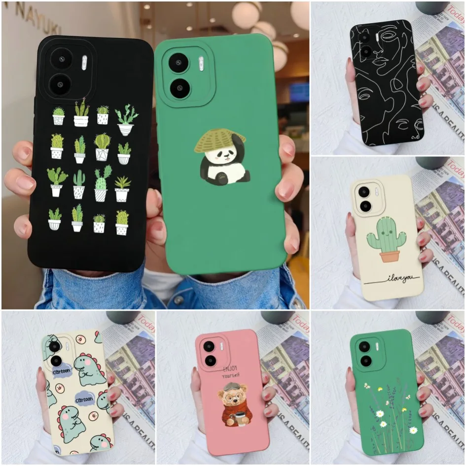 Custodia Per Xiaomi Redmi A1 A2 A1 Plus A2 Plus New Cute Antiurto Dinosaur Panda Square Silicone Soft Tpu Per Redmi A1 + A2 + Funda