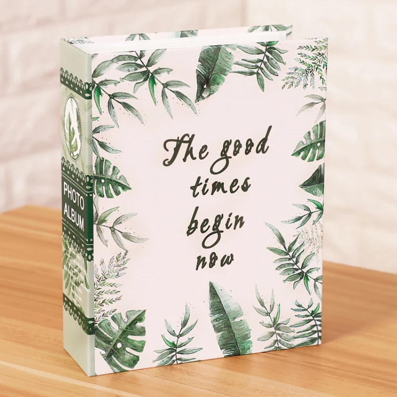 

6 Inch 100 Pockets Insert Page Green Leaf Mini Photo Album Summer Fresh Style Photos Collection Book Diy Craft Card Photocard