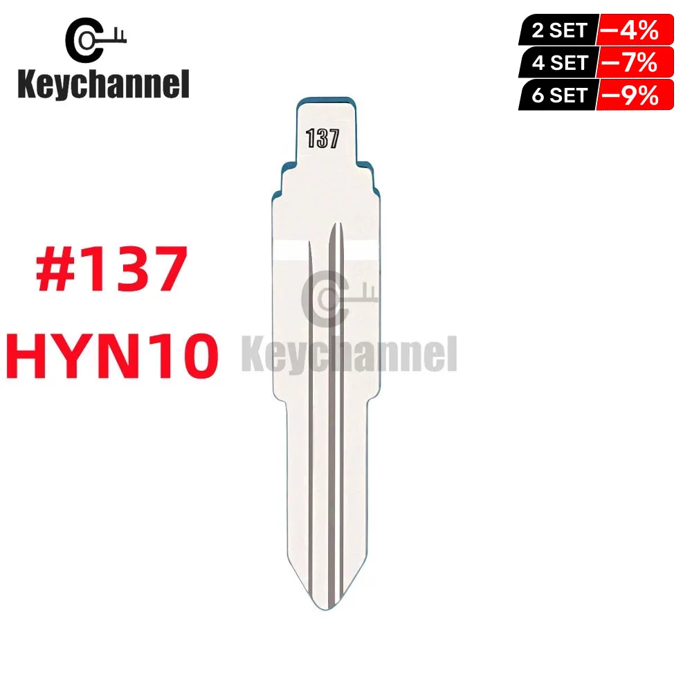 Keychannel 10pcs #137 HYN10 Metal Blank Flip Blade KD VVDI Remote Key SSY3 Blade For Ssangyong S170 Uncut Car Key Replace Blade