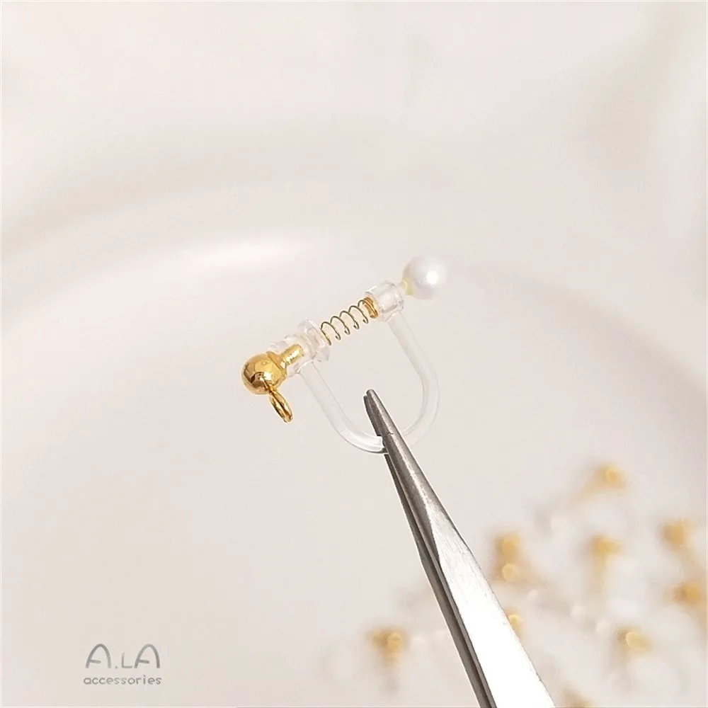 

14K Gold Filled Japanese Invisible Ear Clip with Hanging Ear Pin Small No Pierced Earrings DIY Earrings Accessories E050