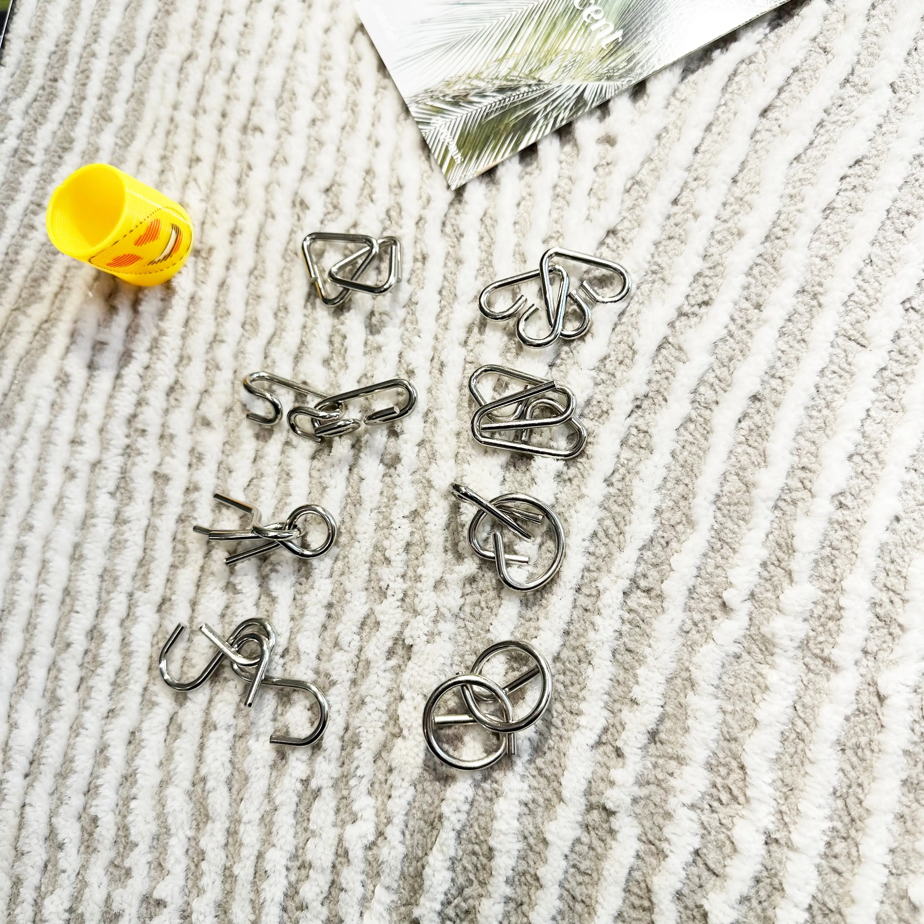 8 Pcs Jiulian Series Metal Educational Toys for Kids Intelligence Buckle Sets Decompression Unlock Fun Brain Teasers