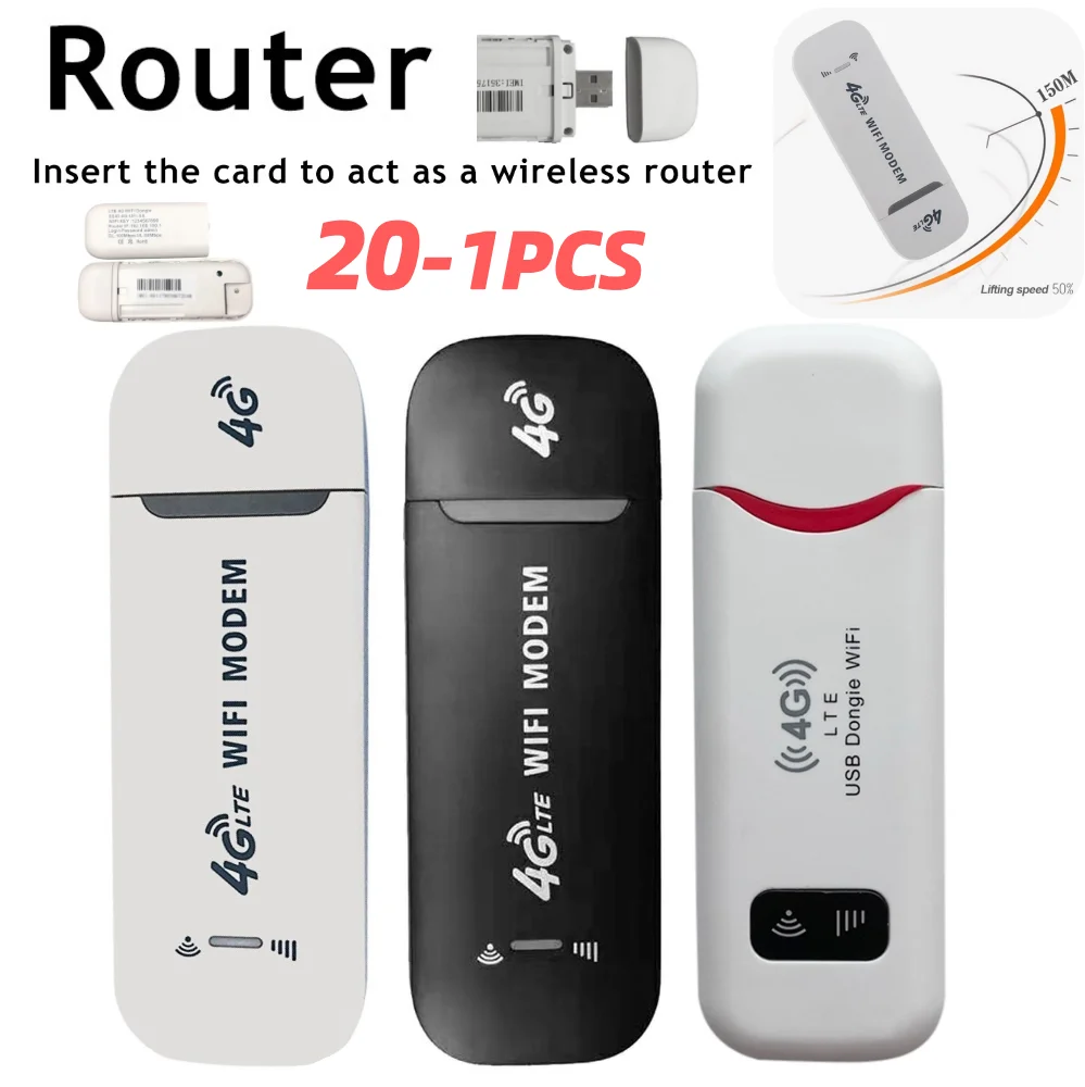 20-1PCS USB 150Mbps Netstick Modem 4G LTE Router Portable Mobile Hotspot 4G WIFI Router for Home Office Networking Accessories