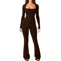 New Popular Women Wide Leg Yoga Bodysuit Outfit One Piece Gym Fitness High Quality Sport Long Sleeve Plus Size Jumpsuit - Image 5