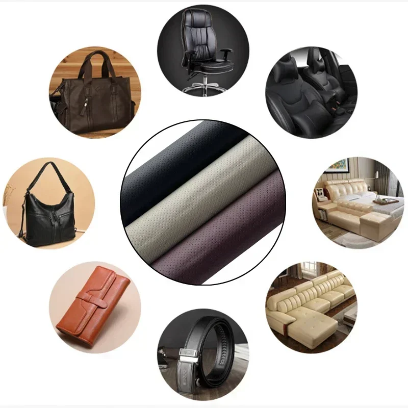 통기성 가죽 수리 패치 소파 자동차 좌석 의자 가구 PU 가죽 테이프에 대한 천공 된 자체 접착 가죽 수리 테이프
