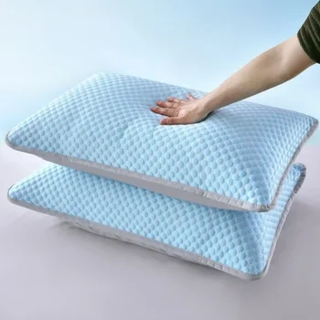 Summer Cooling Pillowcase Solid Color Ice Bean Bean Pillowcase Cool Feeling Air Conditioning Cover Washable  (No Pillow) 48x74cm 19