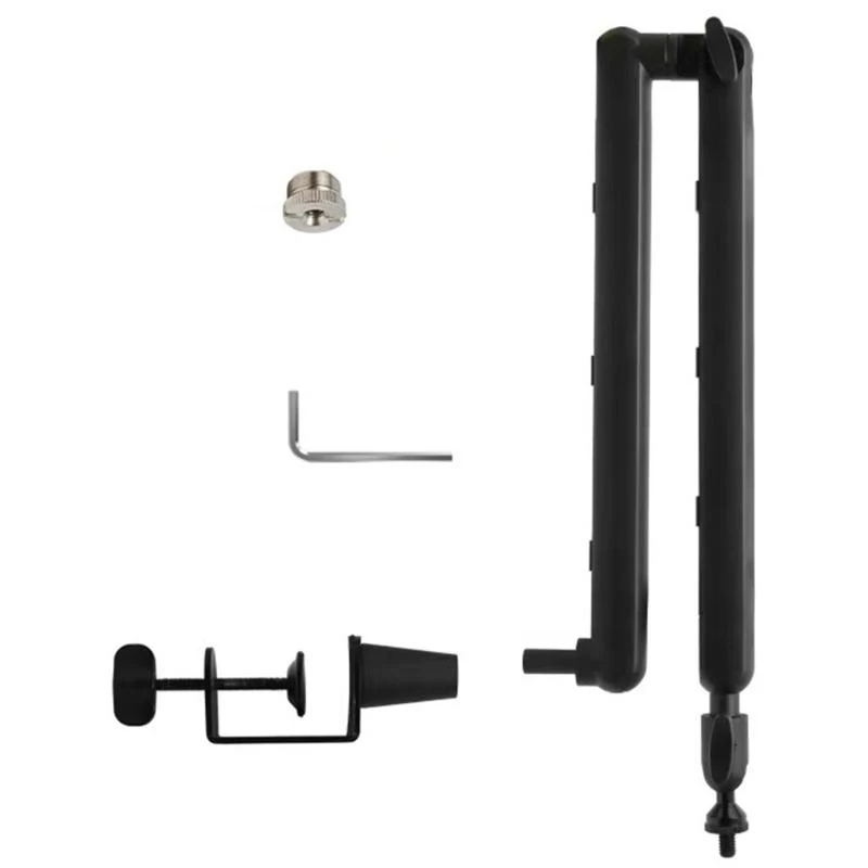 Verstellbarer Mikrofonarmständer aus Metall, faltbares Design für Studioaufnahmen, Live-Übertragungen, Sprachchats – Detail 1