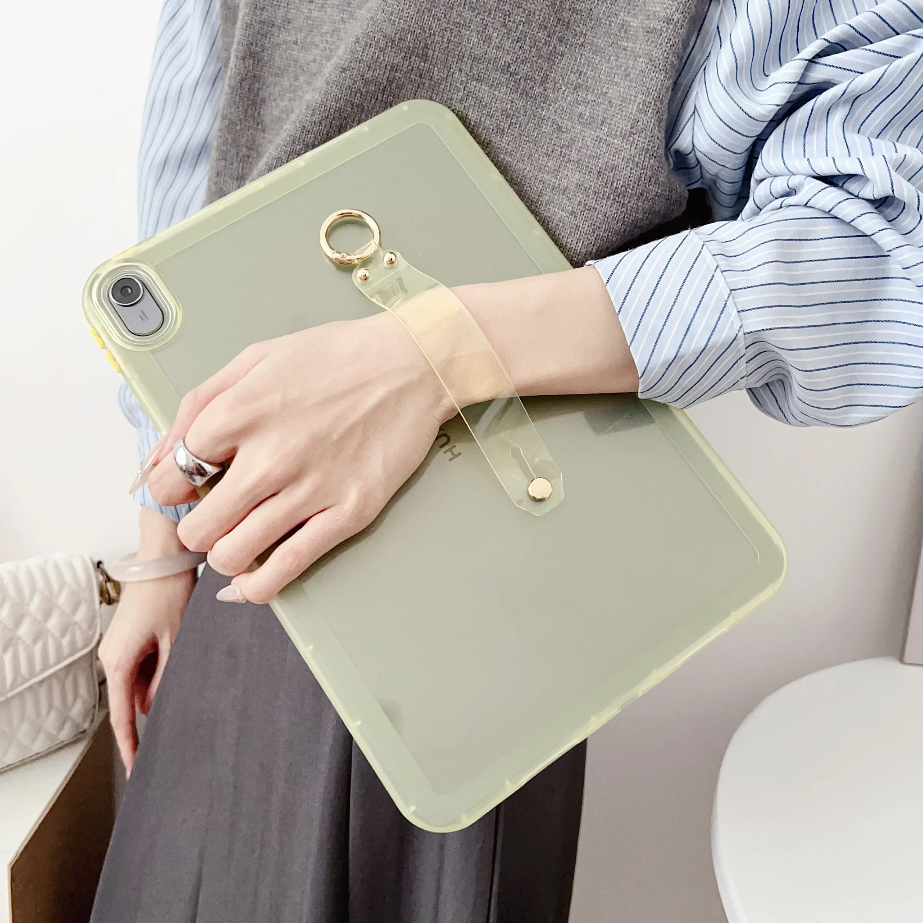 Transparent Tablet Case with Wrist Strap Cover