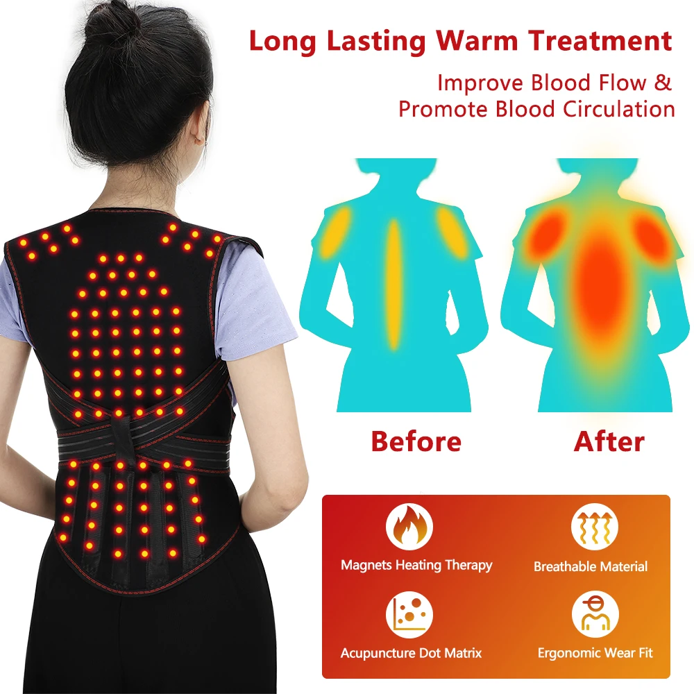Tourmaline Magnet Self Heating Back Support Belt