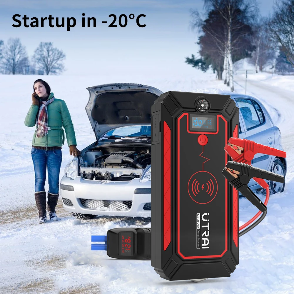 Utrai Car Jump Starter with Wireless Charger Power Bank For 12V Emergency Battery Starting Boost to JumpStart Vehicles