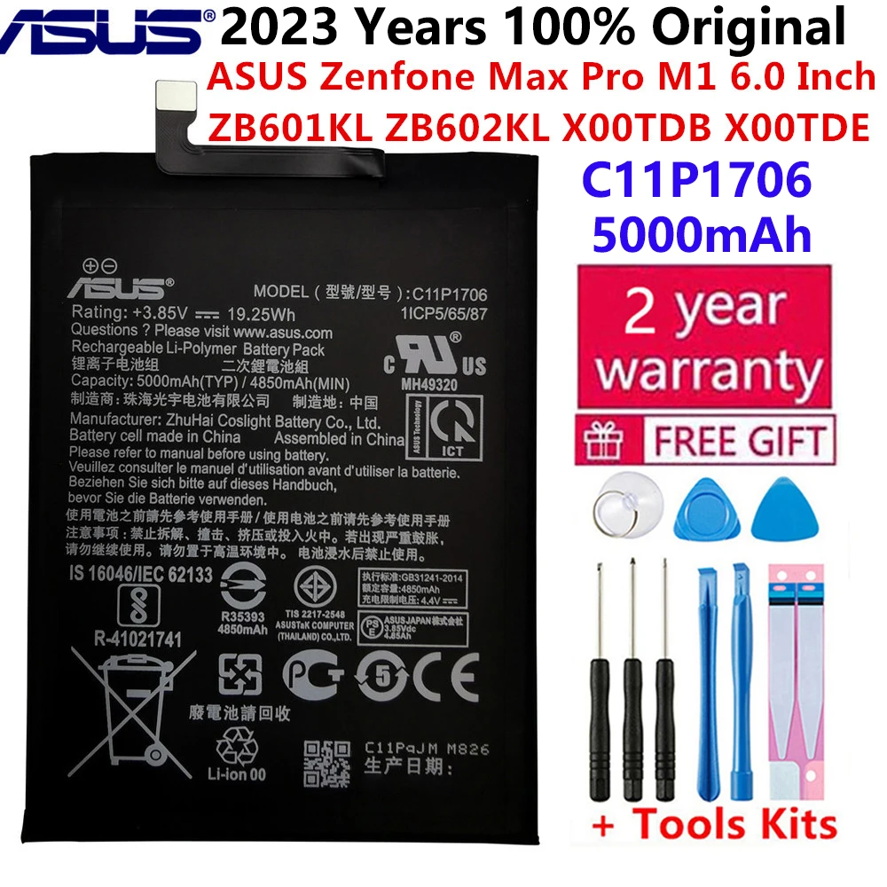 

Phone Battery C11P1706 for Asus ZB602KL ZenFone Max Pro M1 5000mAh High Quality Replacement Bateria Rechargeable Batteries