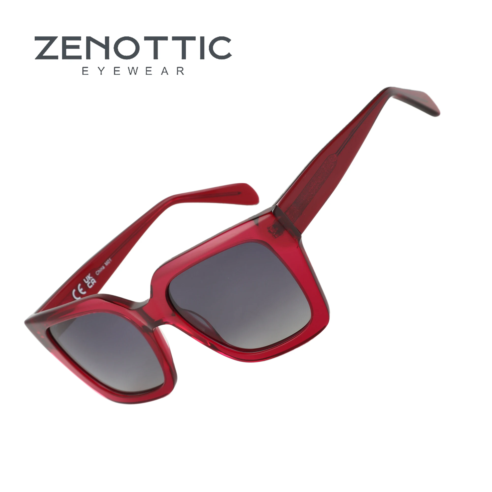 

ZENOTTIC New Trend Square Polarized Sunglasses Women Uv400 Protection Shade Ultra Light Acetate Fashion Sun Glasses ZS6217