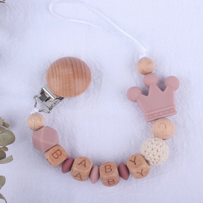 Baby Pacifier Clip Personalized Name Teethers Toys Dummy Nipples Holder Clip Chain Babies Accessories Newborn Gifts