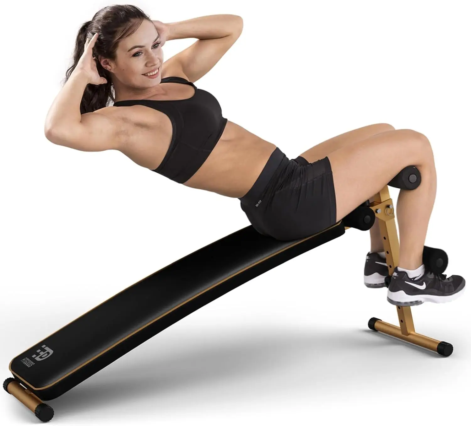 Adjustable Workout Bench for Ab Exercise, Curved Incline/Decline Slant Bench, Five Adjustment Levels, Great Home G