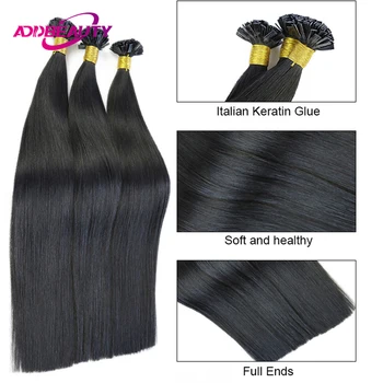 Nuove estensioni dei capelli umani Estensione dei capelli a punta piatta dritta Capelli umani 50 fili Capelli umani naturali al 100% Evidenzia capsule di capelli
