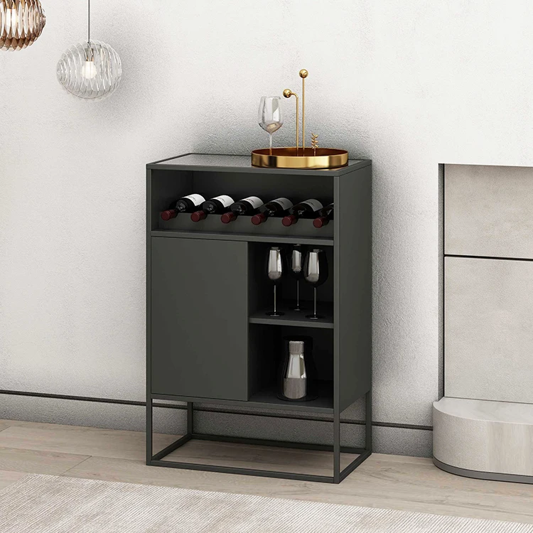 Living Dining Room Half High end wine coffee bar storage display cabinet Kitchen Sideboard Liquor Glass Holder Wine Rack Cabinet