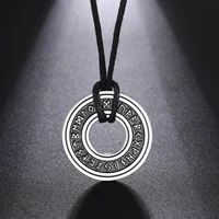 Colliers Runes nordiques Vintage pour hommes, en acier inoxydable, Runes nordiques, bijoux Viking, païen, ancien Futhark, pendentif amulette Talisman 1
