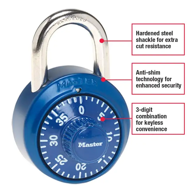 Master Lock 1530DCM Combination Locker Rotate Password Lock Combination Padlock Rotation Lock for Gym and School Lockers Color - Image 2