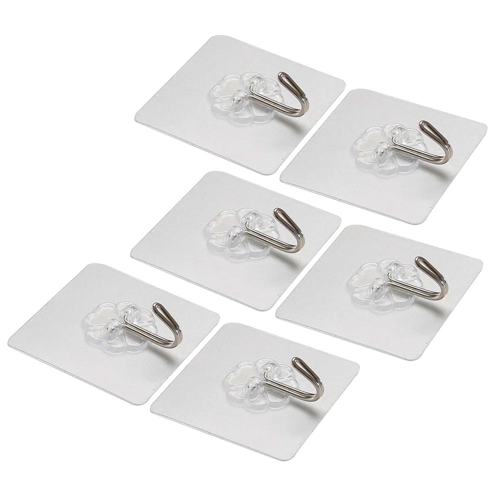 

6Pcs/Set Transparent Suction Cup Seamless Self Adhesive Hook Waterproof Strong Stick Hook Bathroom Kitchen Wall Hanger Organizer