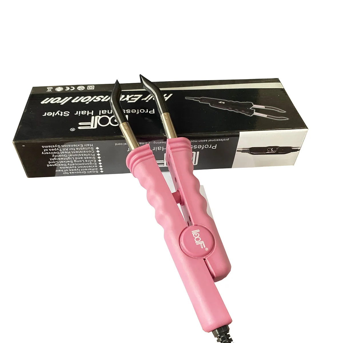 핑크 색상 제어 온도 익스텐션 퓨전 인모 다리미, 무료 배송 헤어 커넥터 다리미