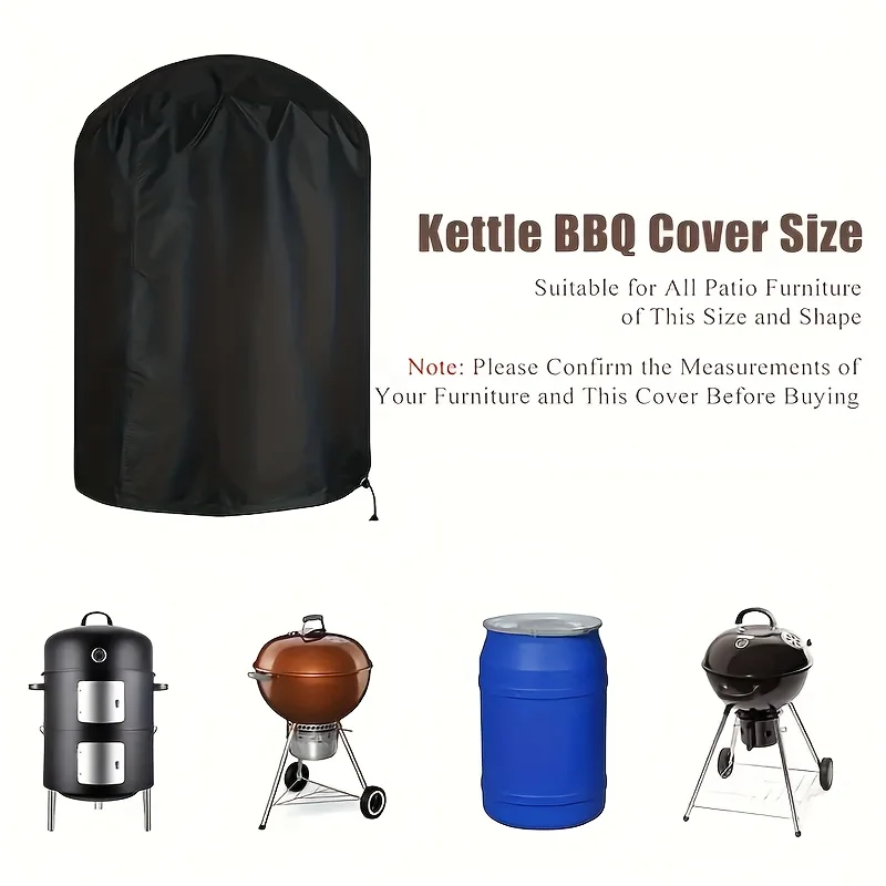 Durable Black Patio BBQ Cover, Kitchen and BBQ Decor, 77x58cm