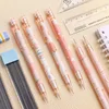 0.5mm Honey Peach Cute Press Automatic Mechanical Pencil School Office Supplies Student Stationery Gift Refill 4