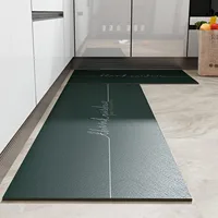Kitchen Floor Mat Non-slip Dirt-resistant Wash-free Rug Waterproof Leather PVC Carpet Solid Color Long Size Rug Alfombra 주방 카펫 2