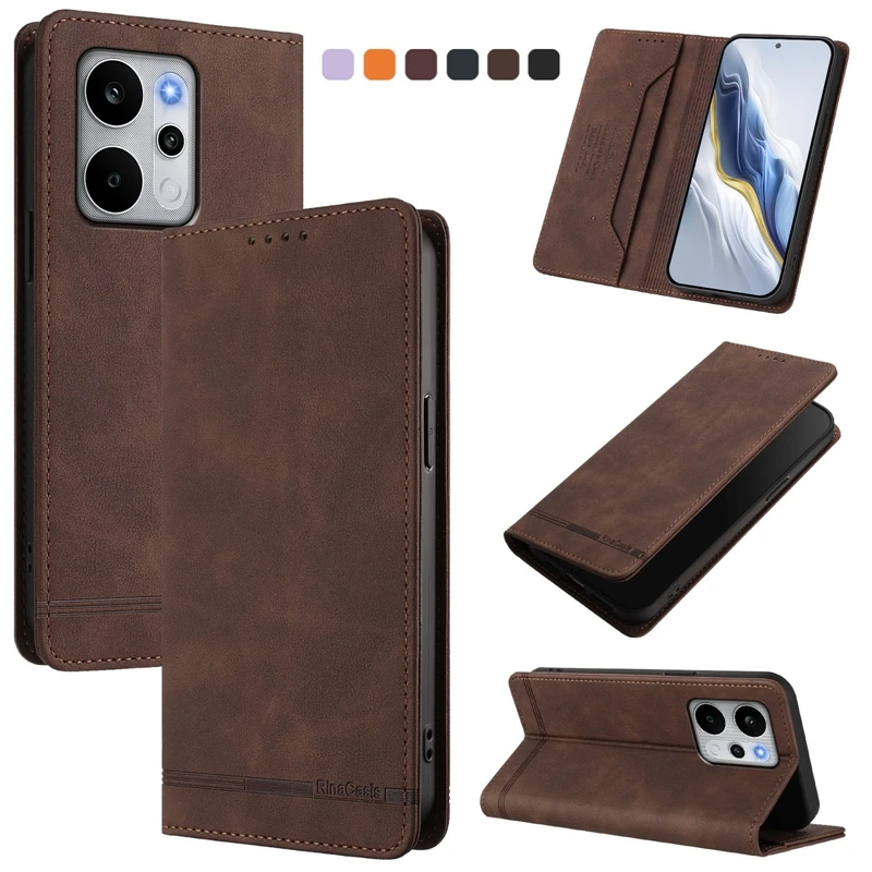 Leather Flip Stand Phone Case with Magnetic Closure