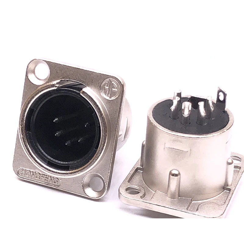 Xlr Connectors 1x 4 Pin XLR Panel Mount Male Plug Socket - For Audio ...