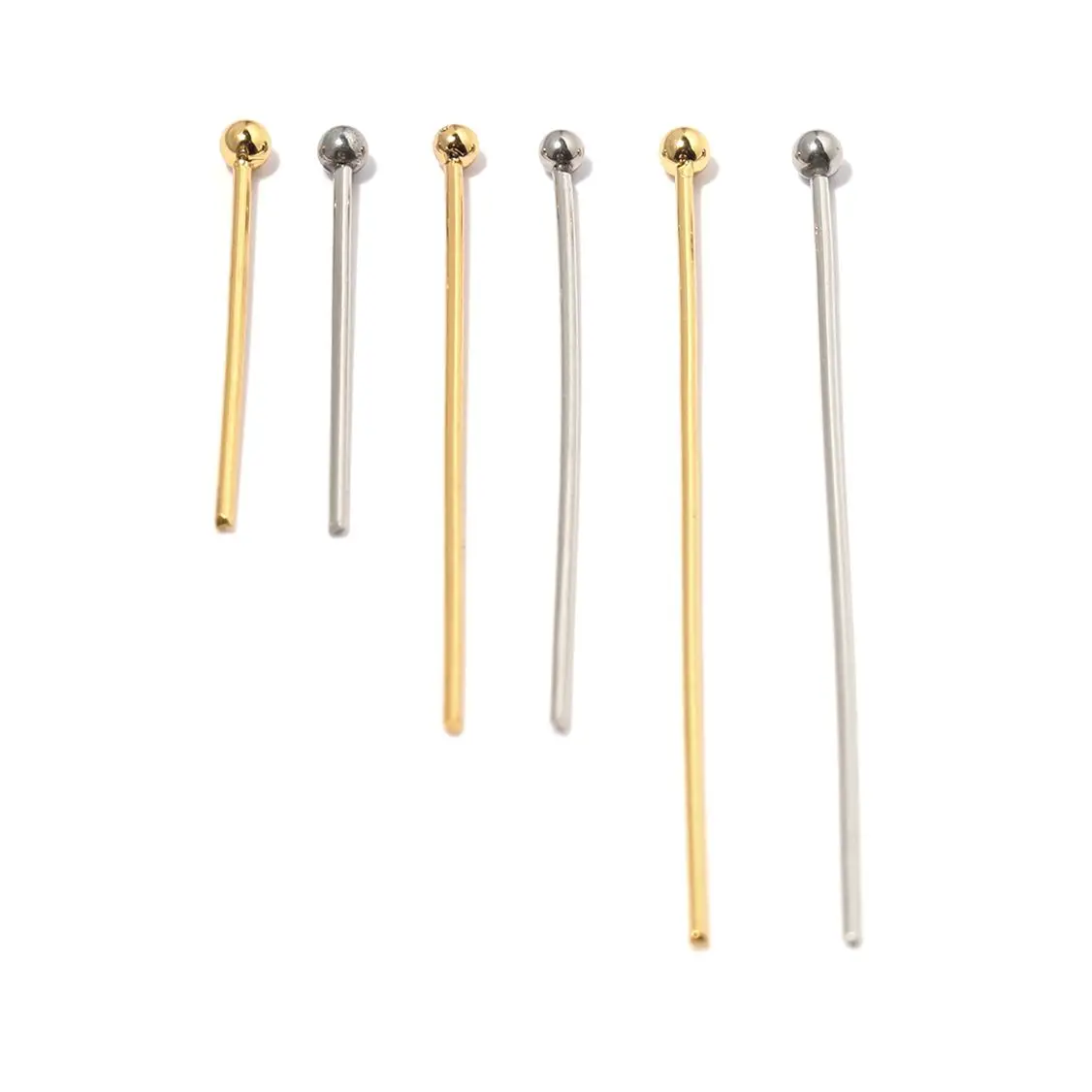 

50pcs Stainless Steel Gold Silver Plated Needles Ball Head Pins Heads Flat Head Pin For Jewelry Making DIY Accessories Findings